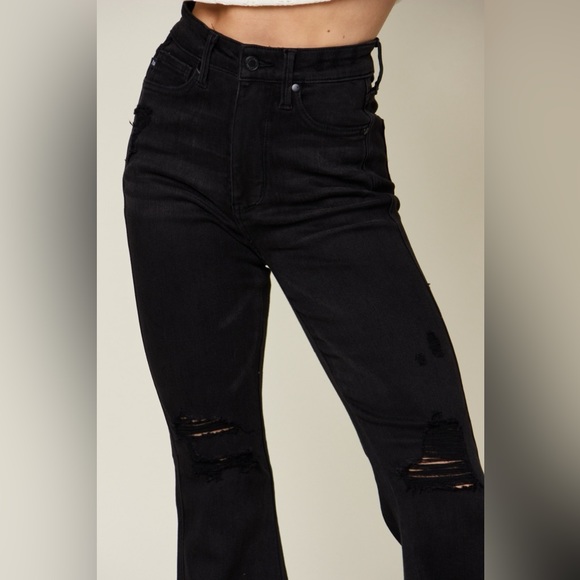 Judy Blue Full Size High Waist Distressed Flare Jeans - Picture 6 of 6